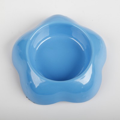 durable melamine blue flower pet bowl pet feeder